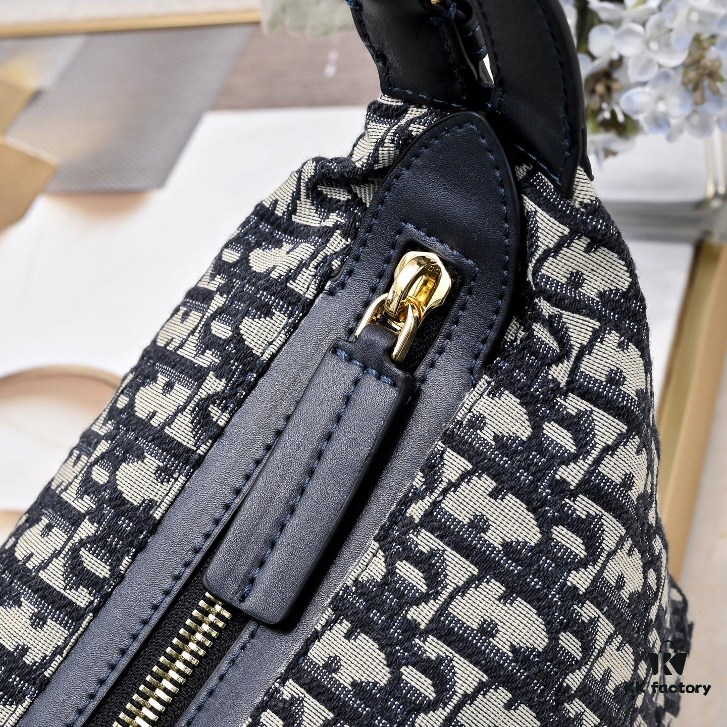 Small Size Upgraded Version D-Journey Handbag in Blue Oblique Print