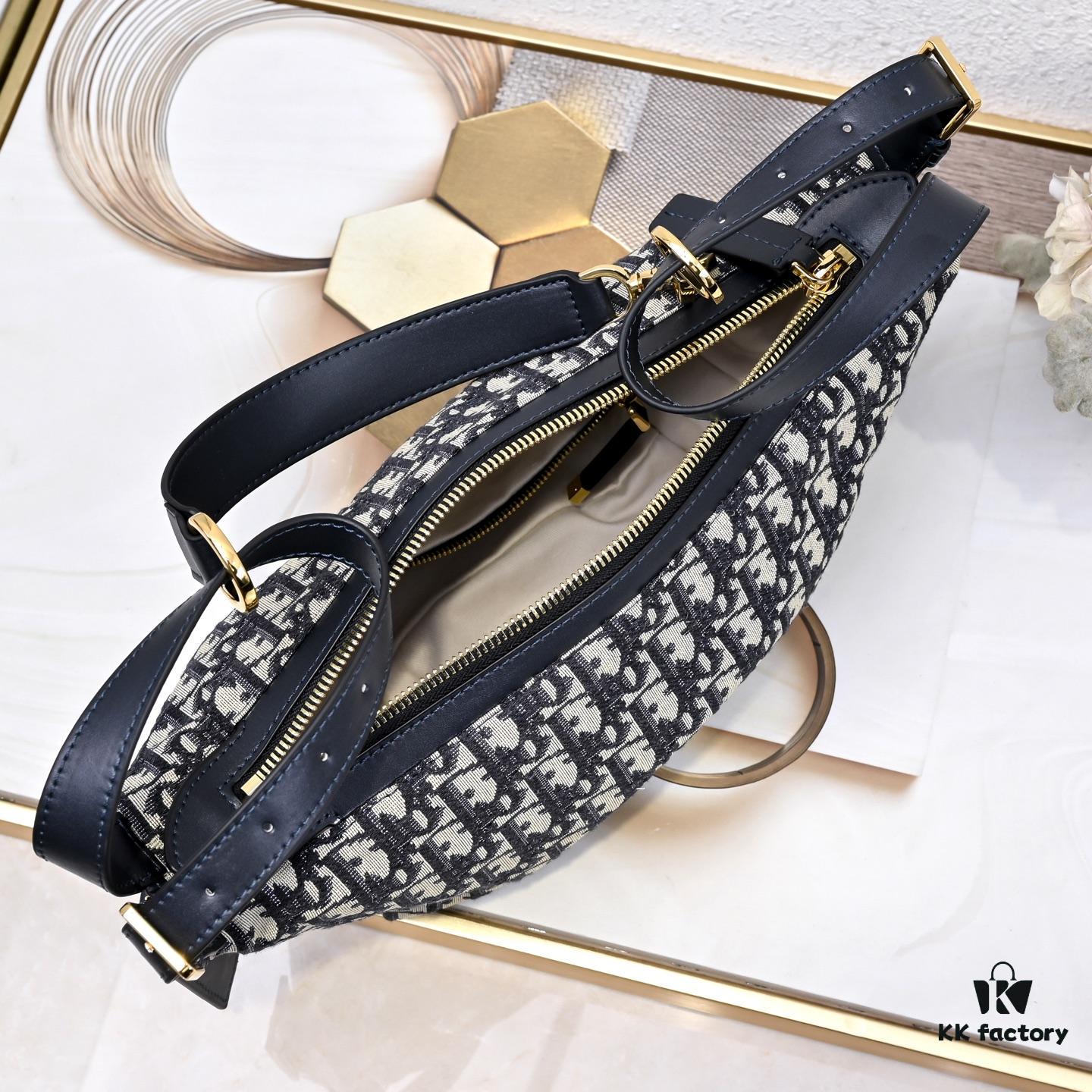 Small Size Upgraded Version D-Journey Handbag in Blue Oblique Print