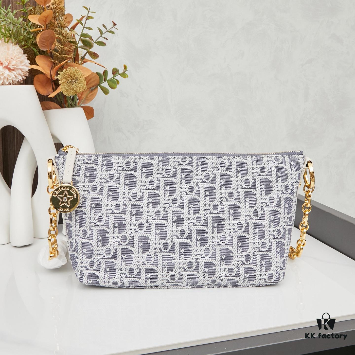 Diorstar Hobo Chain Bag in Blue Denim Dior Oblique Jacquard