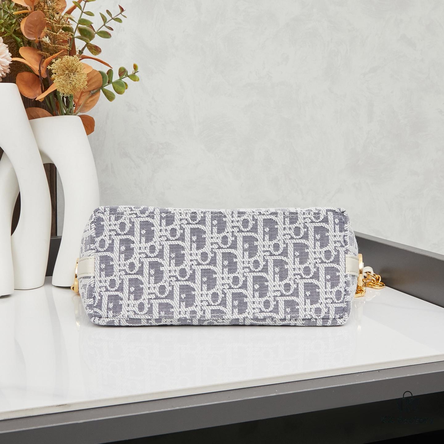 Diorstar Hobo Chain Bag in Blue Denim Dior Oblique Jacquard