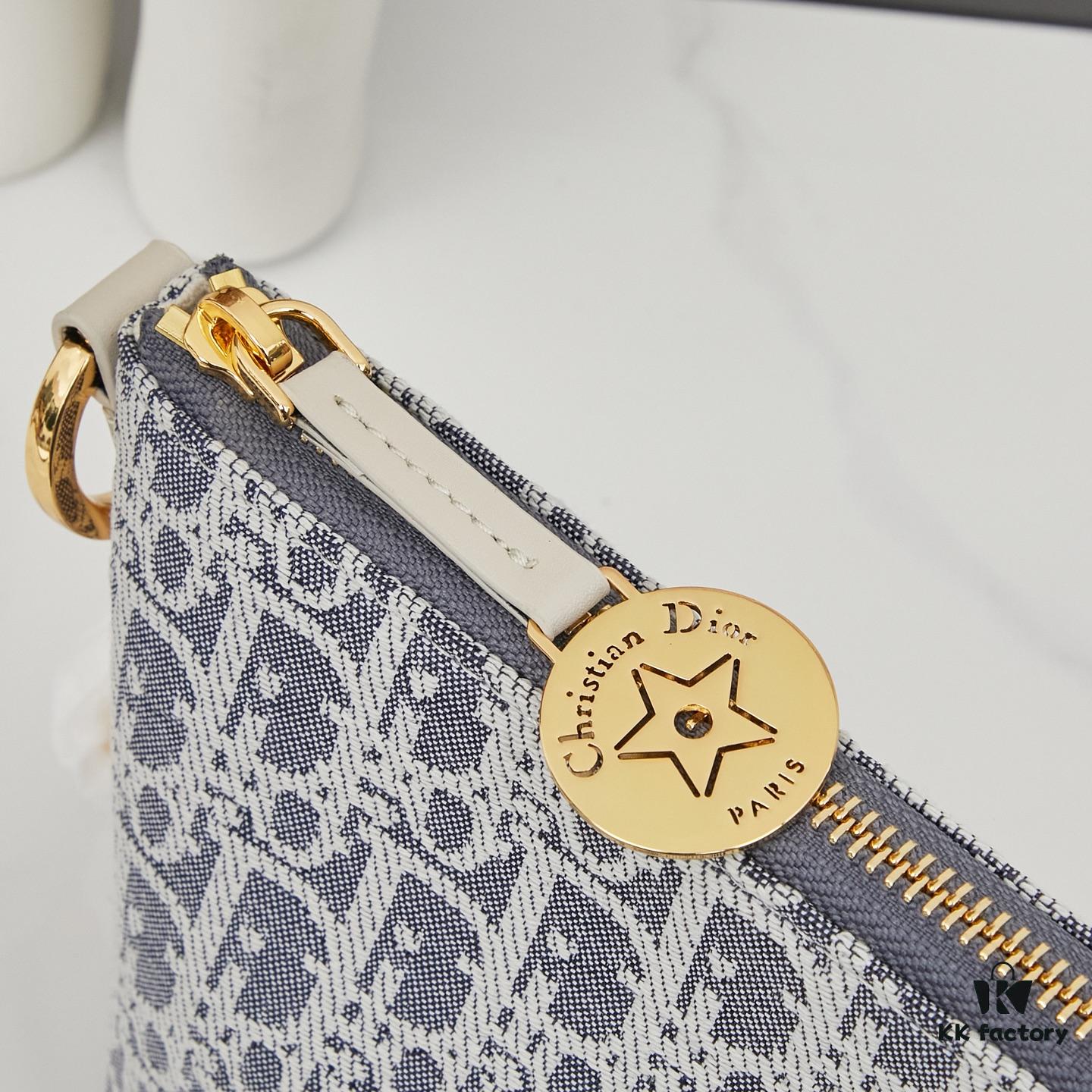 Diorstar Hobo Chain Bag in Blue Denim Dior Oblique Jacquard