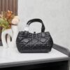 Dior Toujours Small Bag in Black Calfskin with Cannage Stitching