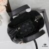Dior Toujours Small Bag in Black Calfskin with Cannage Stitching
