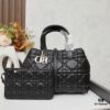 Dior Toujours Medium Bag in Black Calfskin with Cannage Stitching