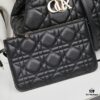 Dior Toujours Medium Bag in Black Calfskin with Cannage Stitching