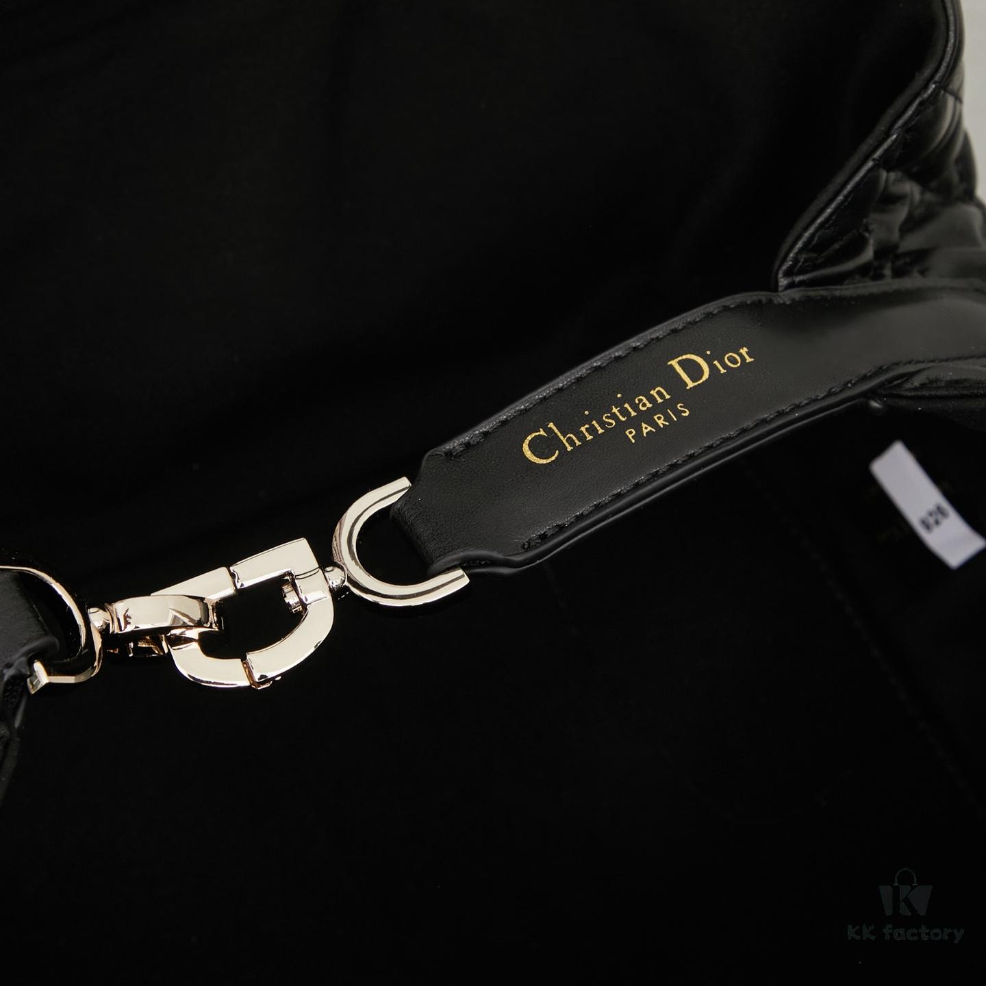 Dior Toujours Medium Bag in Black Calfskin with Cannage Stitching