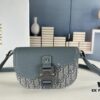 Dior Saddle Clutch with Shoulder Strap, Grainy Calfskin and Oblique Print
