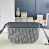 Dior Saddle Clutch with Shoulder Strap, Grainy Calfskin and Oblique Print