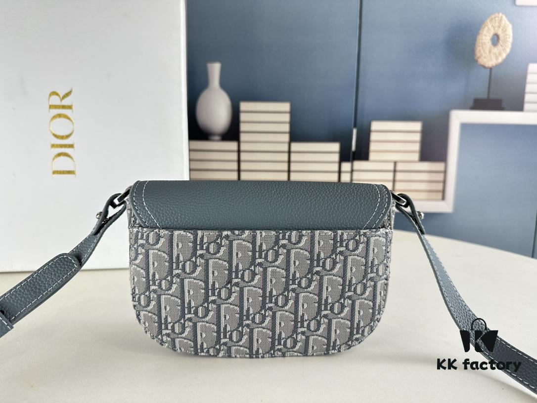 Dior Saddle Clutch with Shoulder Strap, Grainy Calfskin and Oblique Print