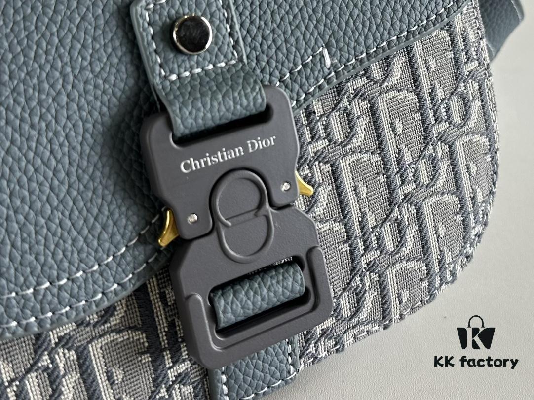 Dior Saddle Clutch with Shoulder Strap, Grainy Calfskin and Oblique Print