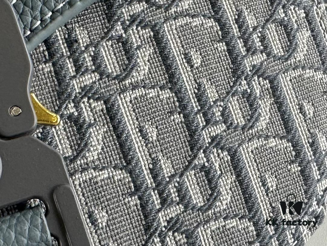 Dior Saddle Clutch with Shoulder Strap, Grainy Calfskin and Oblique Print