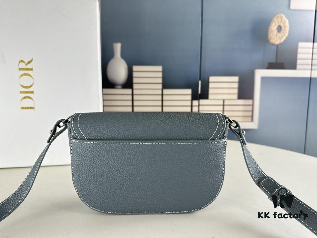 Dior Saddle Clutch with Shoulder Strap in Oblique Print Fabric and Black Grained Calfskin