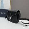 Box Included [Top Original Version] This miniature saddle messenger bag is exquisitely stylish, meticulously crafted from black grained cowhide leather and accentuated with a flap closure and 'DIOR' signature, highlighting the refined charm of the saddle design. Featuring a spacious interior compartment with a patch pocket for organizing daily essentials, it comes with an adjustable leather shoulder strap that allows for both shoulder and crossbody wear.