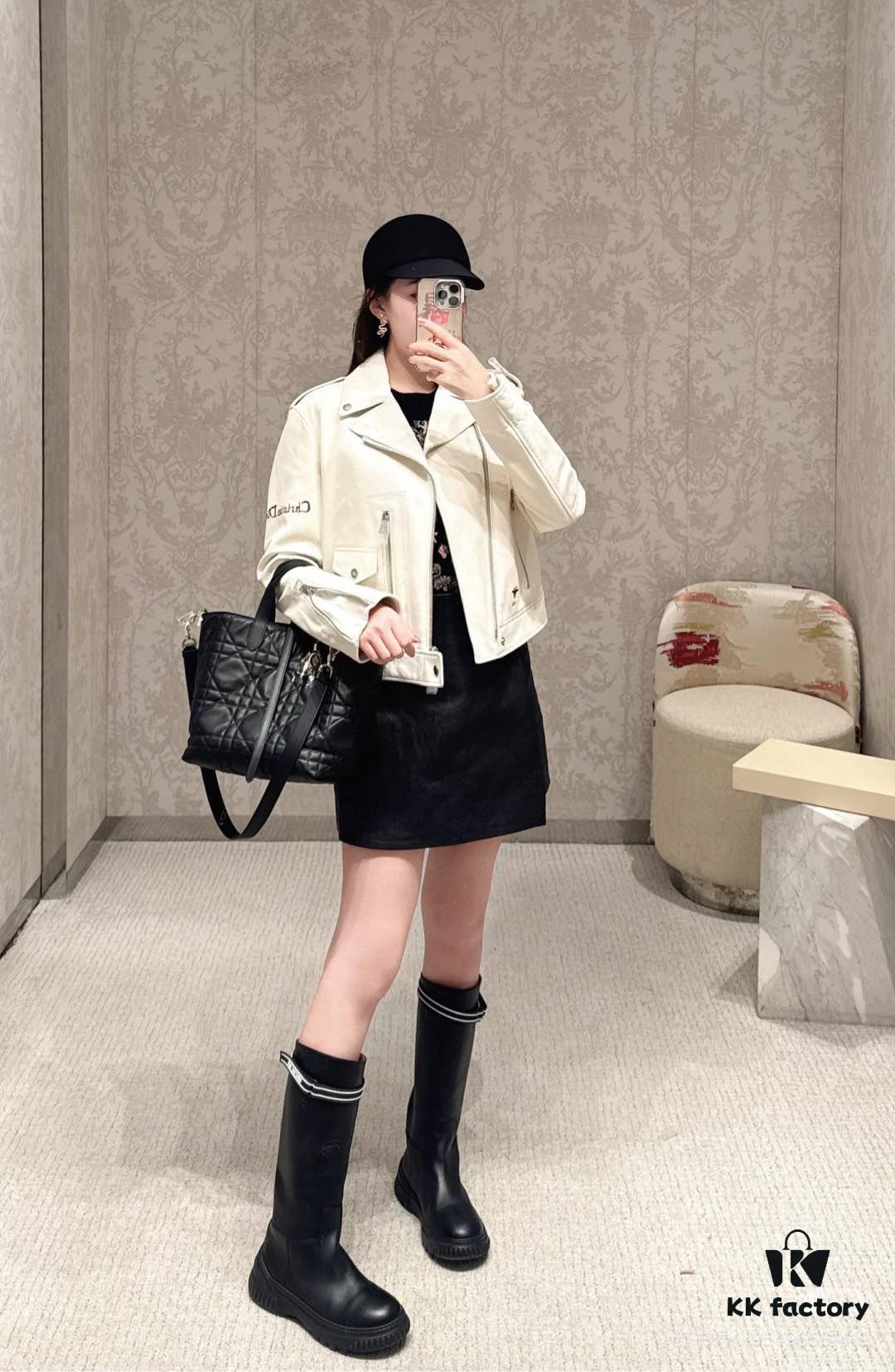 Dior Toujours Medium Vertical Handbag in Blush Beige Calfskin with Cannage Stitching