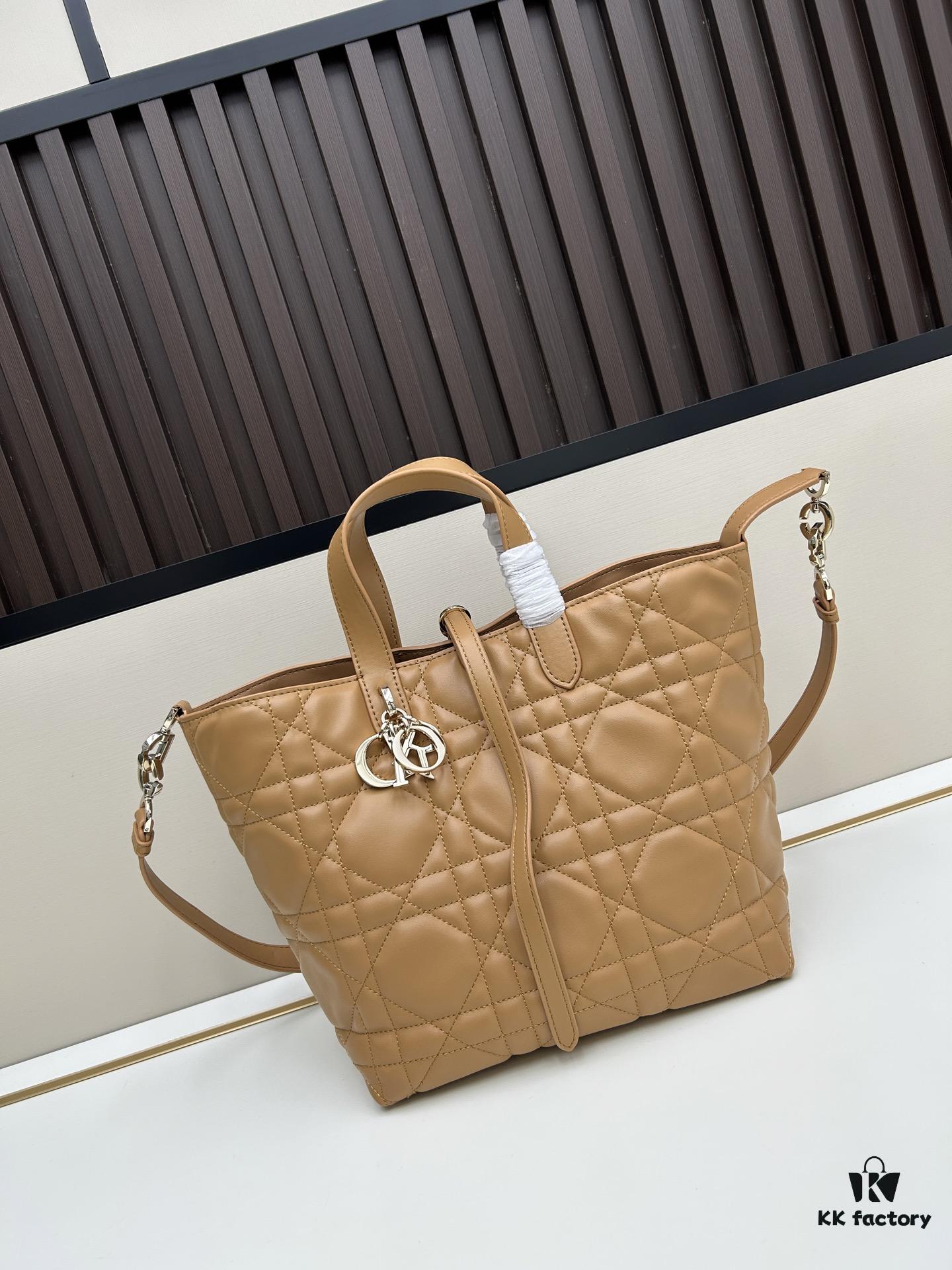 Dior Toujours Vertical Handbag in Blush Beige Calfskin Leather