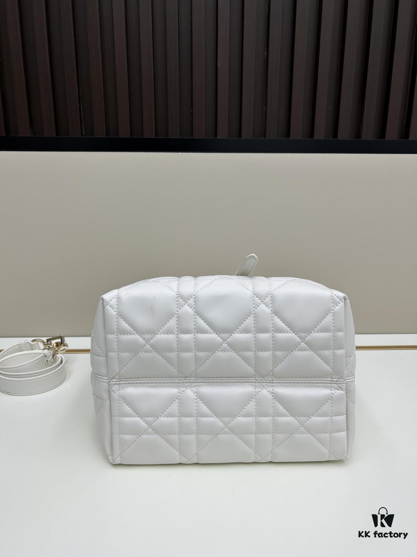 Dior Toujours Vertical Handbag in Blush Beige Calfskin with Cannage Stitching