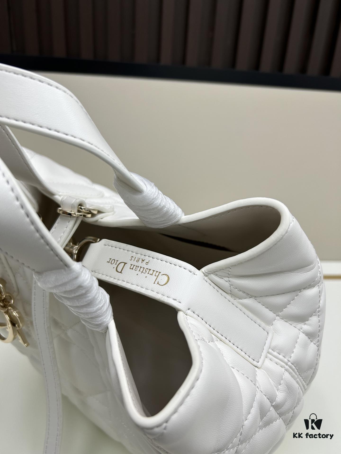 Dior Toujours Vertical Handbag in Blush Beige Calfskin with Cannage Stitching