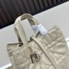 Dior Toujours Vertical Handbag in Blush Beige Calfskin with Large Cannage Stitching