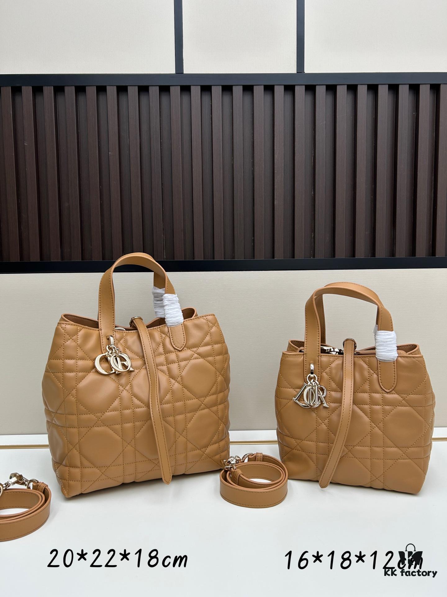 Dior Toujours Vertical Handbag in Blush Beige Calfskin Leather