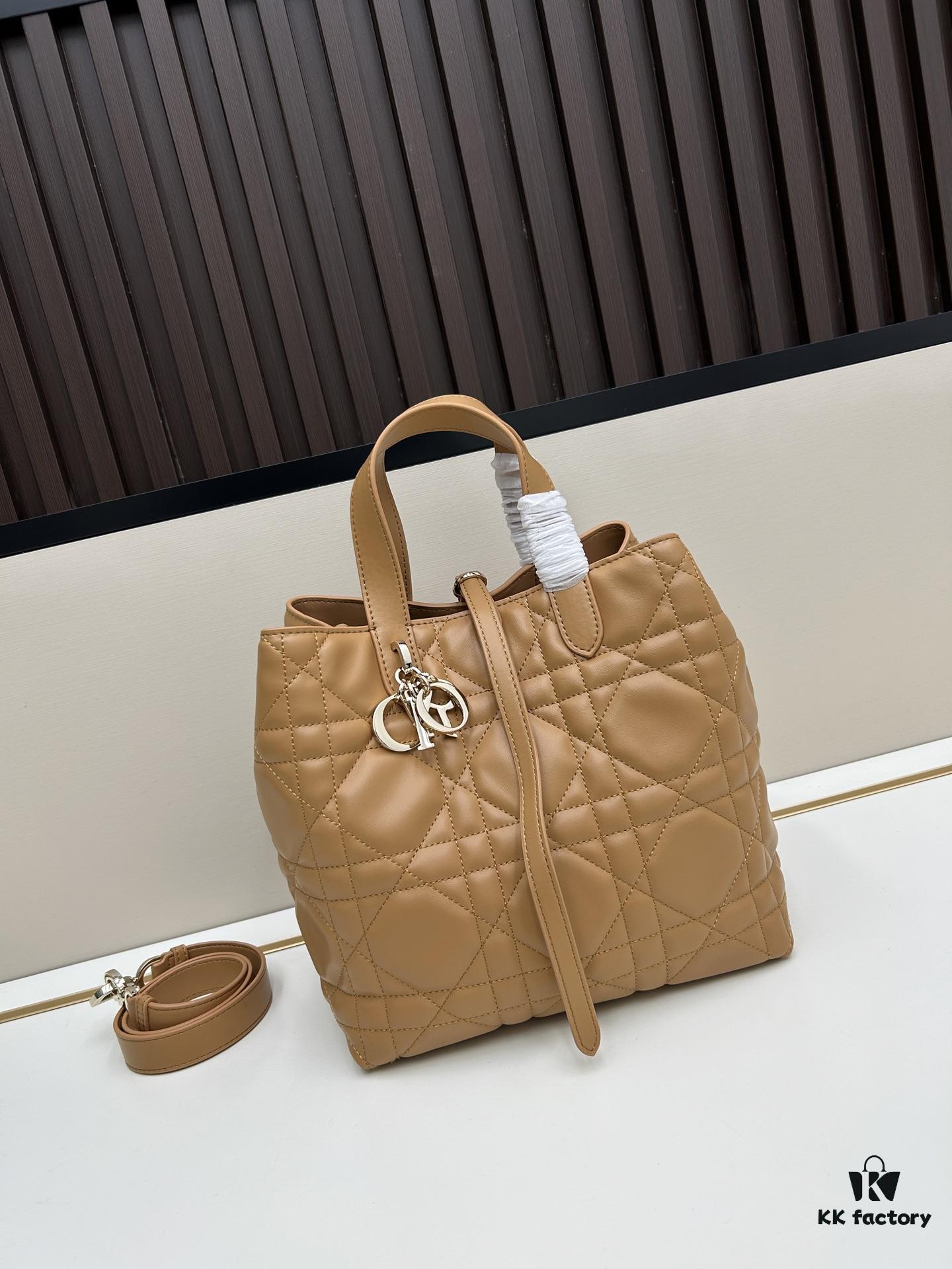 Dior Toujours Vertical Handbag in Blush Beige Calfskin Leather