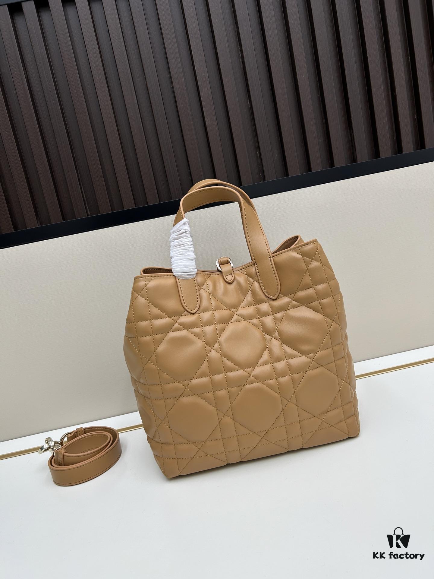 Dior Toujours Vertical Handbag in Blush Beige Calfskin Leather