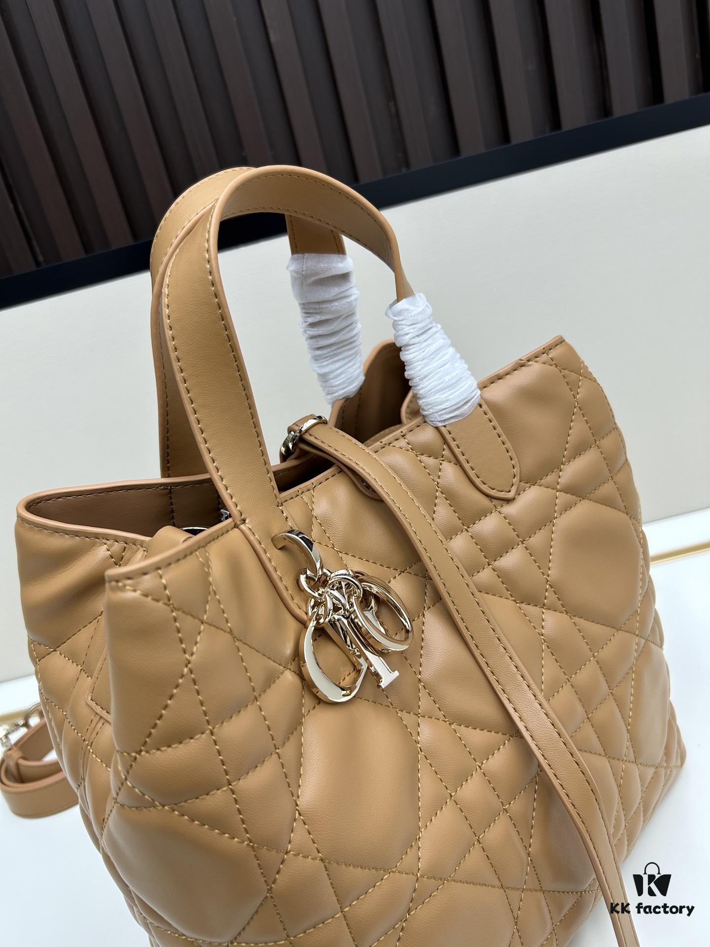 Dior Toujours Vertical Handbag in Blush Beige Calfskin Leather