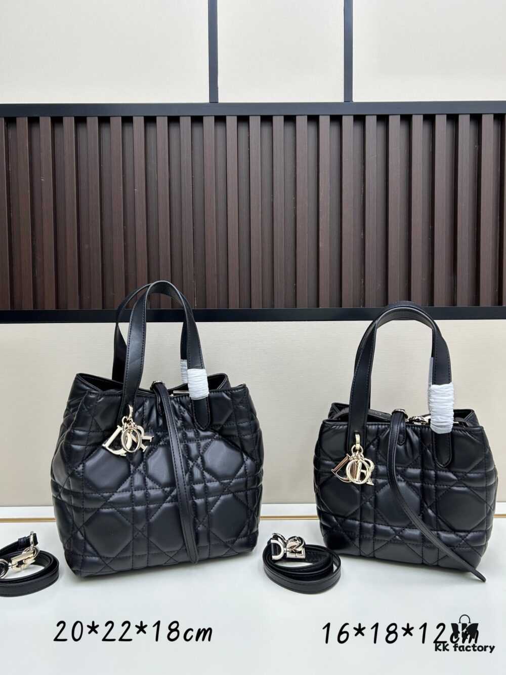 Dior Toujours Vertical Handbag in Blush Beige Calfskin with Cannage Stitching