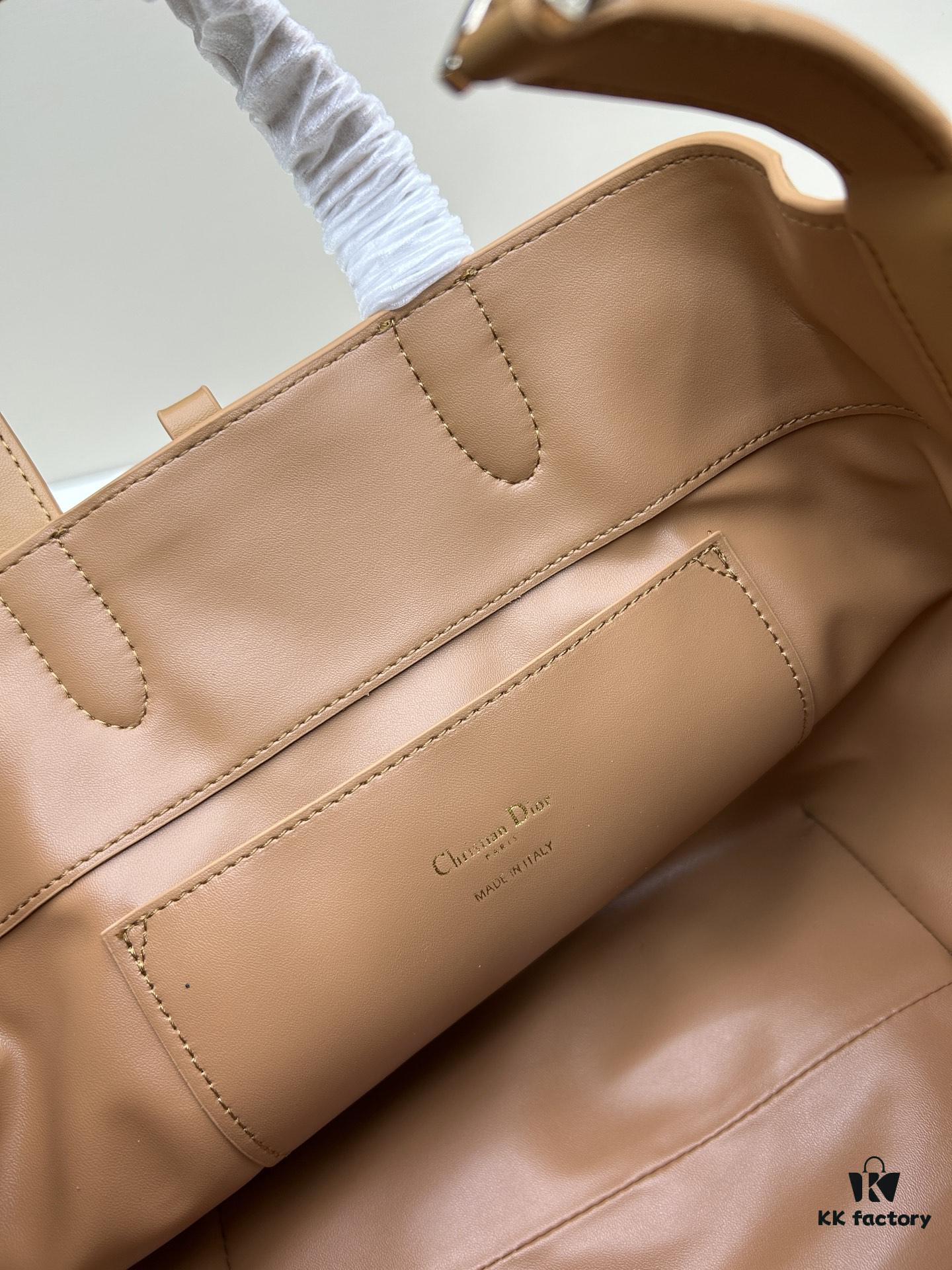 Dior Toujours Vertical Handbag in Blush Beige Calfskin Leather