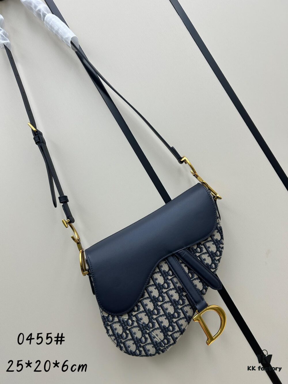 Dior Saddle Monogram Large Bag with Box and Genuine Leather Strap