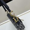 Dior Saddle Monogram Large Bag with Box and Genuine Leather Strap