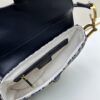 Dior Saddle Monogram Large Bag with Box and Genuine Leather Strap