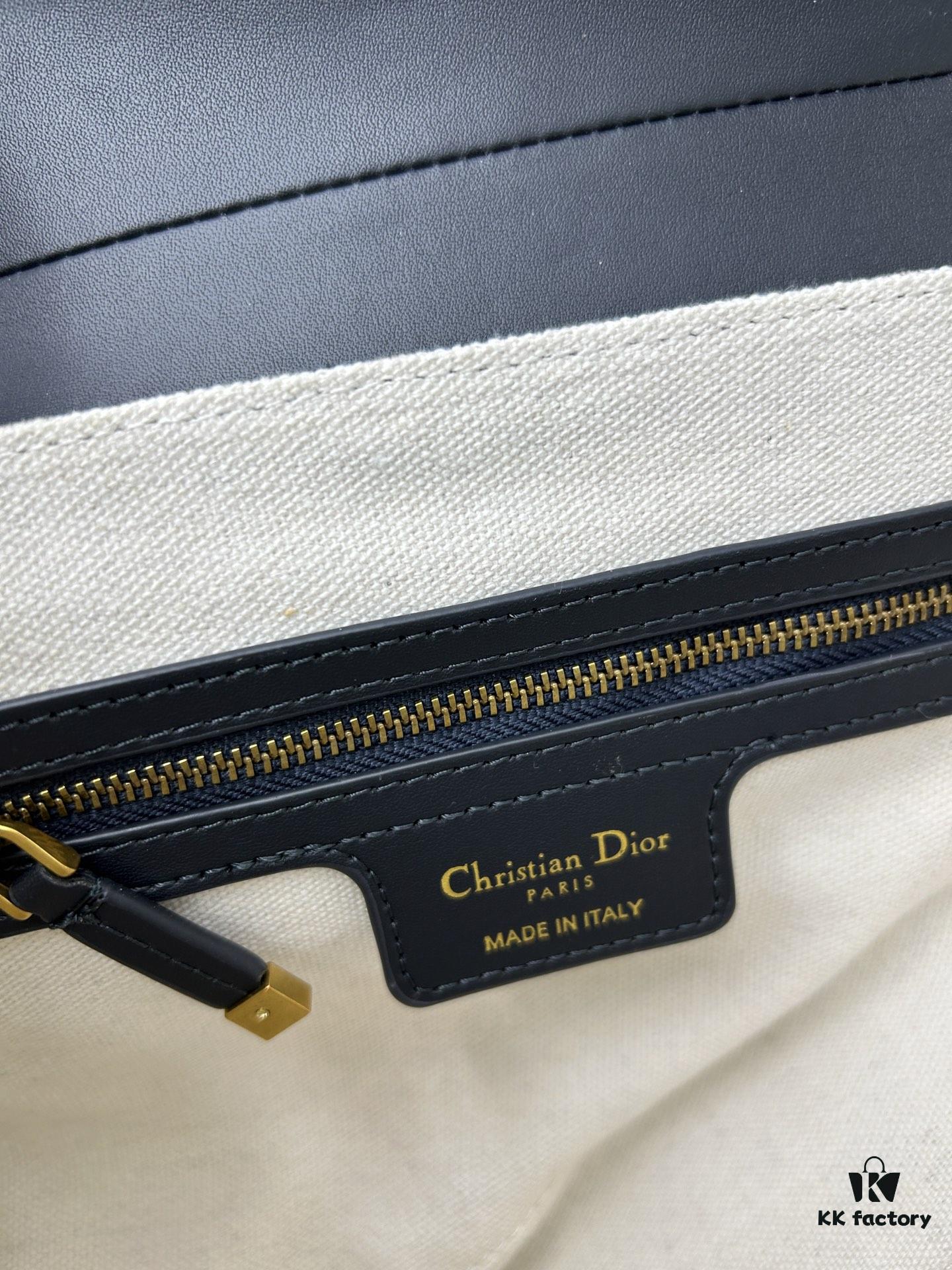 Dior Saddle Monogram Large Bag with Box and Genuine Leather Strap