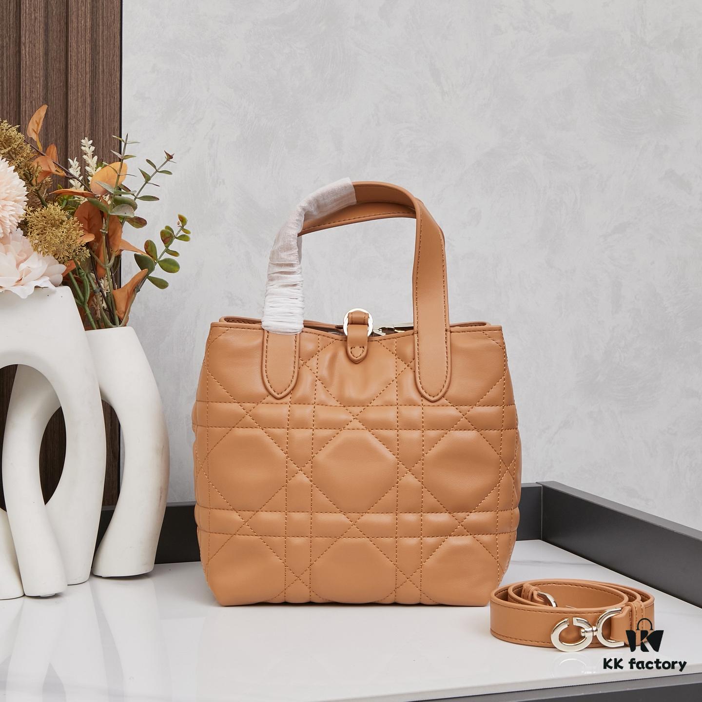 Dior Toujours Small Vertical Handbag in Black Calfskin Leather