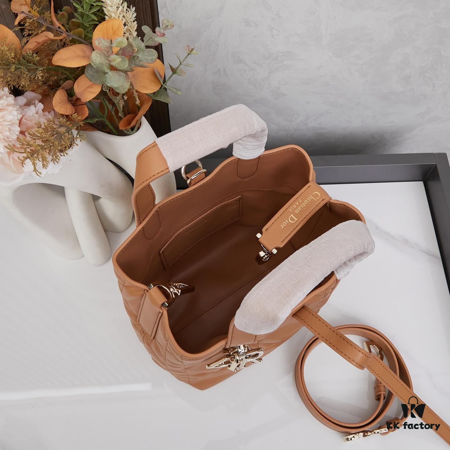 Dior Toujours Small Vertical Handbag in Black Calfskin Leather