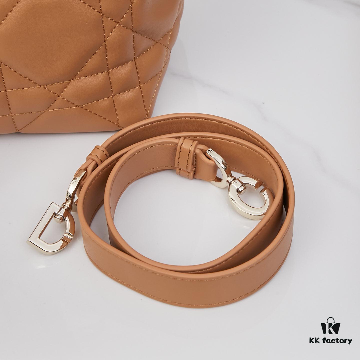 Medium Dior Toujours Vertical Handbag in Blush Beige Calfskin Leather