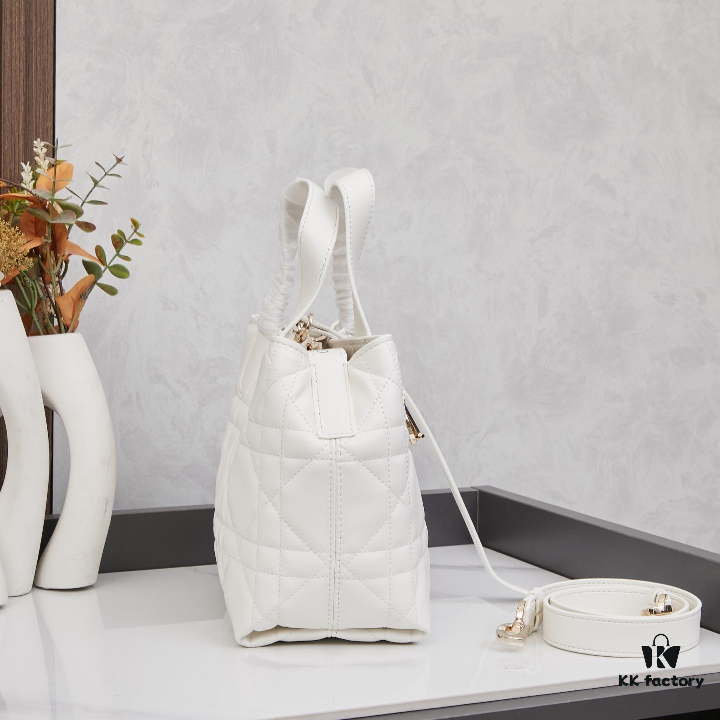 Dior Toujours Small Vertical Handbag in Black Calfskin Leather