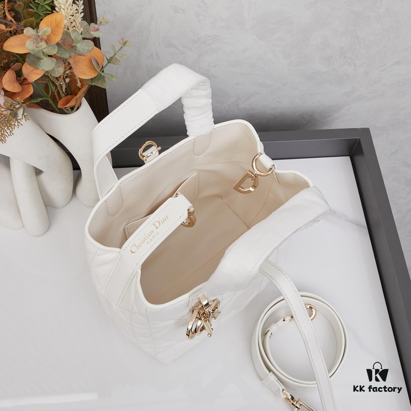 Dior Toujours Small Vertical Handbag in Black Calfskin Leather