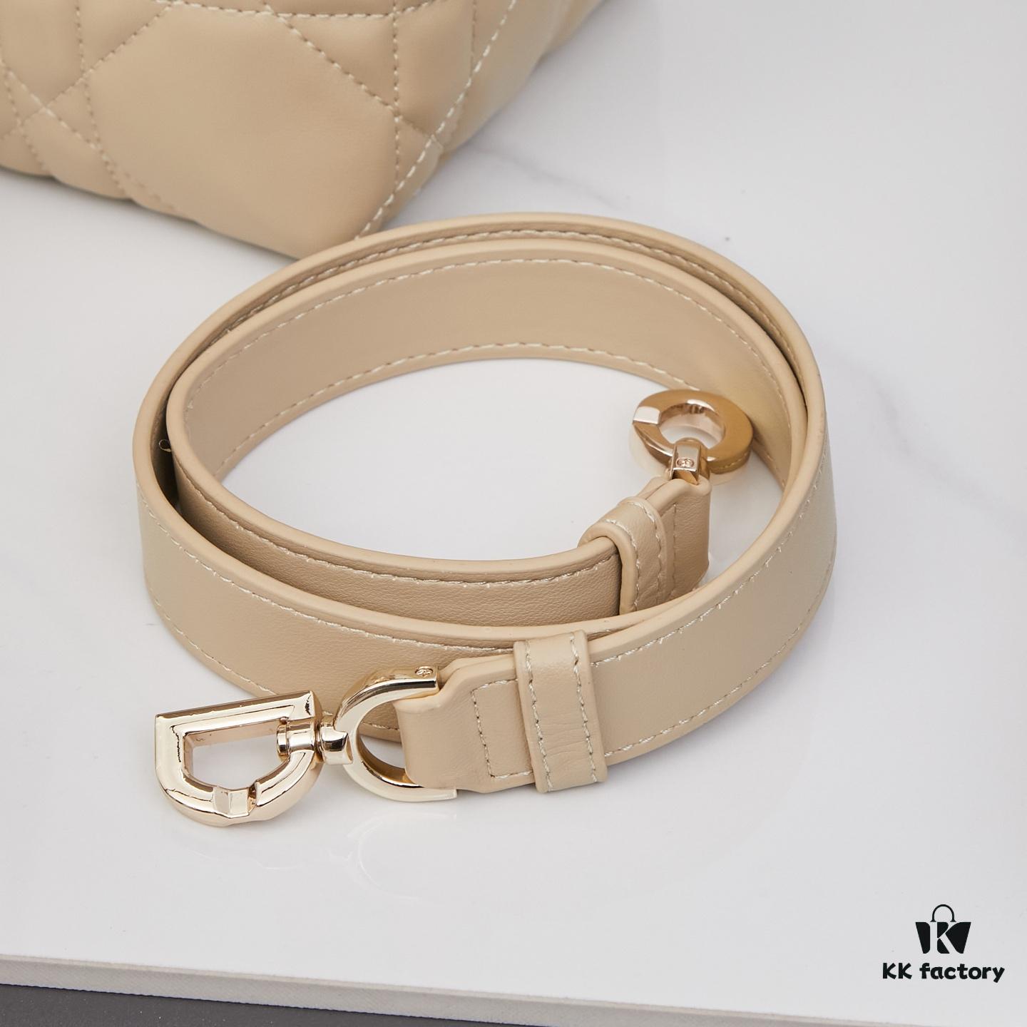 Dior Toujours Small Vertical Handbag in Black Calfskin with Cannage Stitching