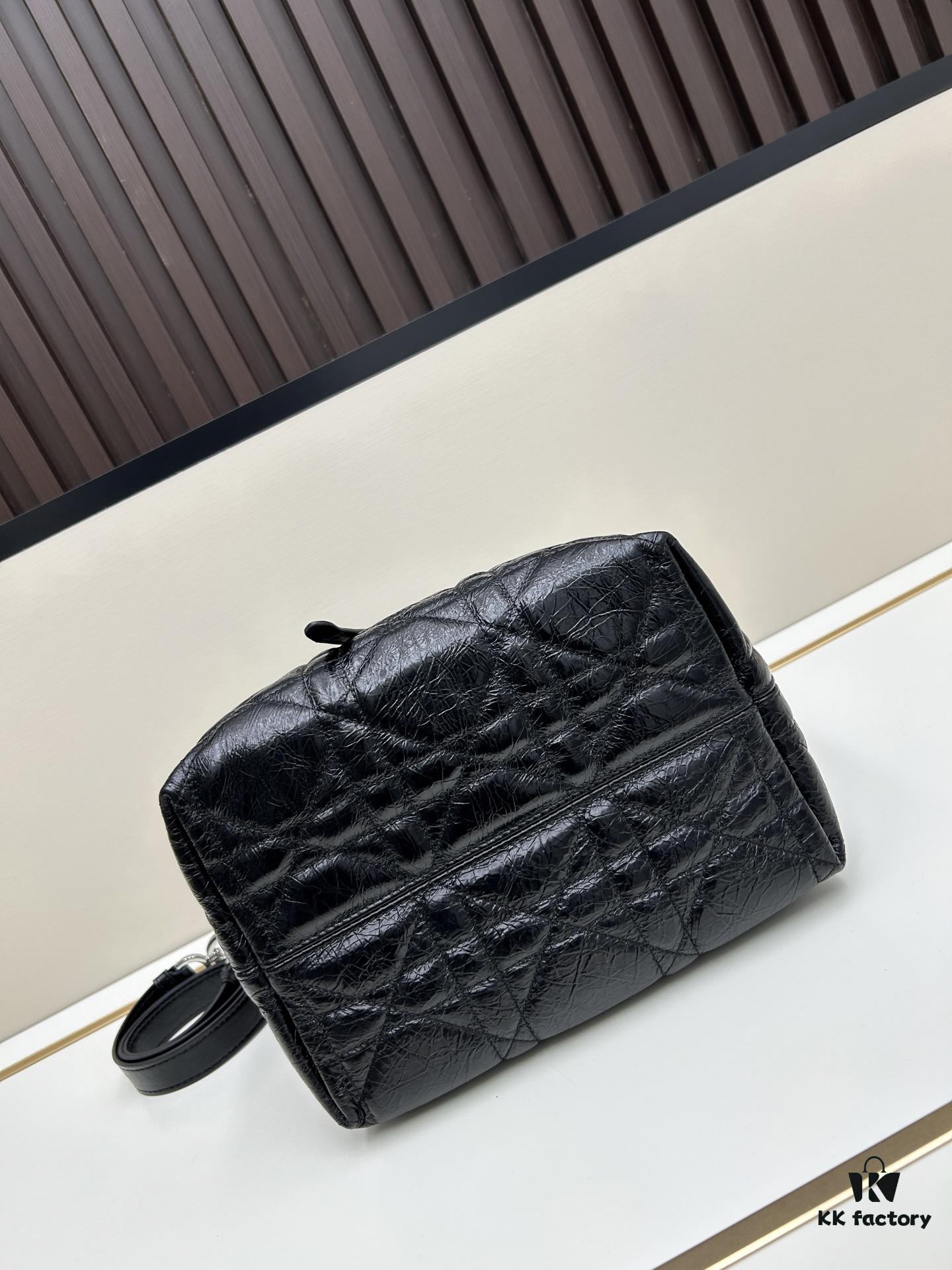 Dior Toujours Medium Vertical Leather Handbag in Blush Beige with Cannage Stitching