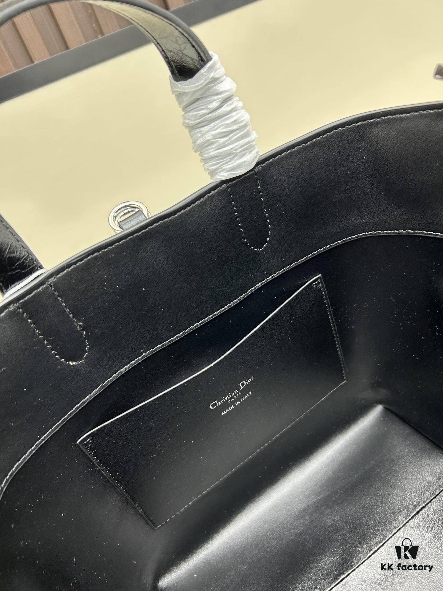 Dior Toujours Medium Vertical Leather Handbag in Blush Beige with Cannage Stitching