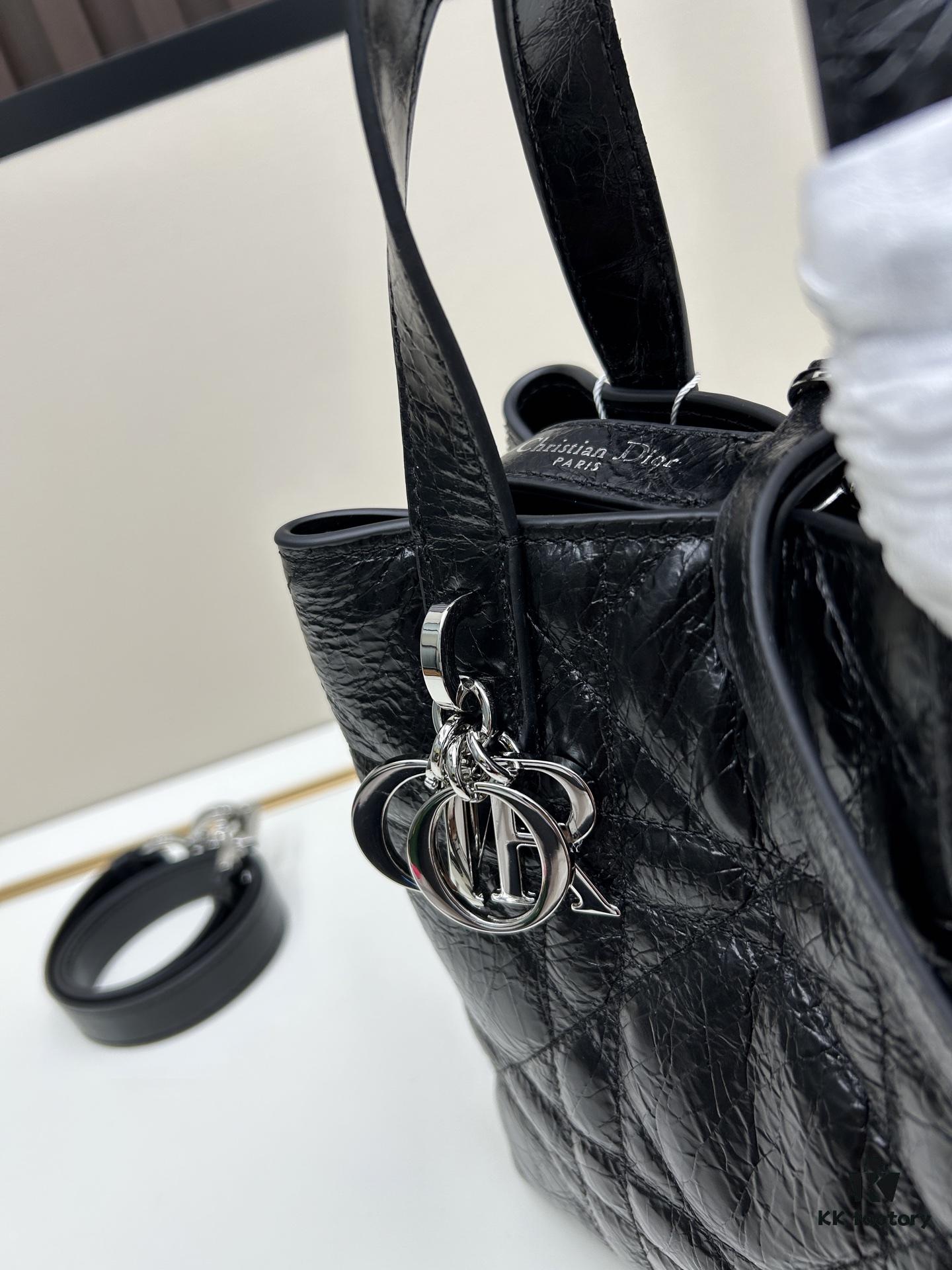 Dior Toujours Medium Vertical Handbag in Blush Beige Calfskin with Large Herringbone Stitching