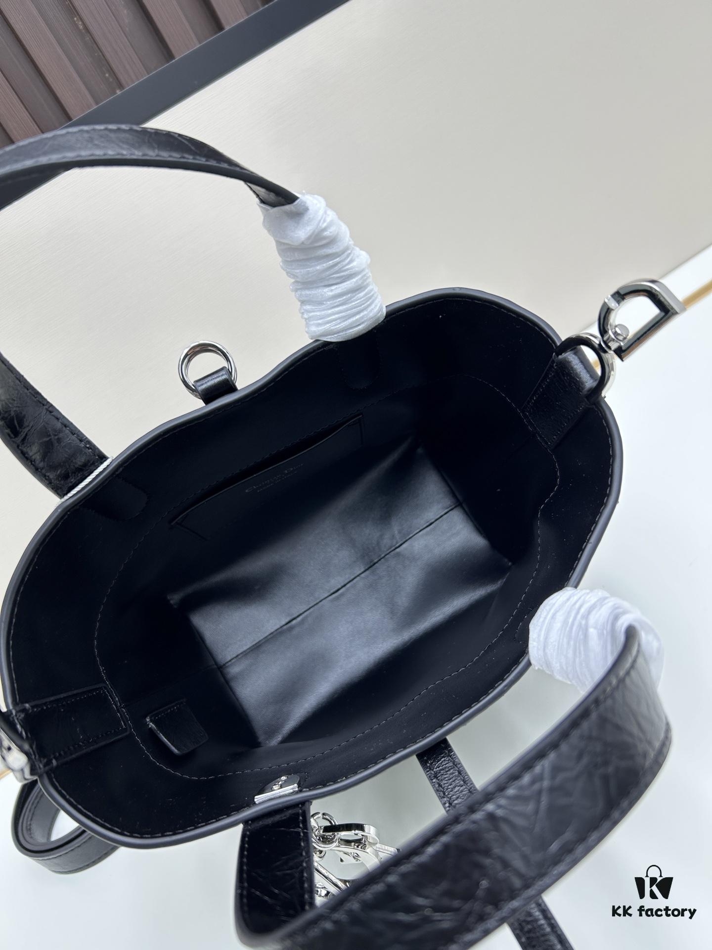 Dior Toujours Medium Vertical Handbag in Blush Beige Calfskin with Large Herringbone Stitching