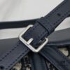 Small Blue Dior Saddle Bag with Box, New Model Silver Buckle