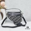 Small Size with Black Dior Saddle Bag with Silver Buckle in Box