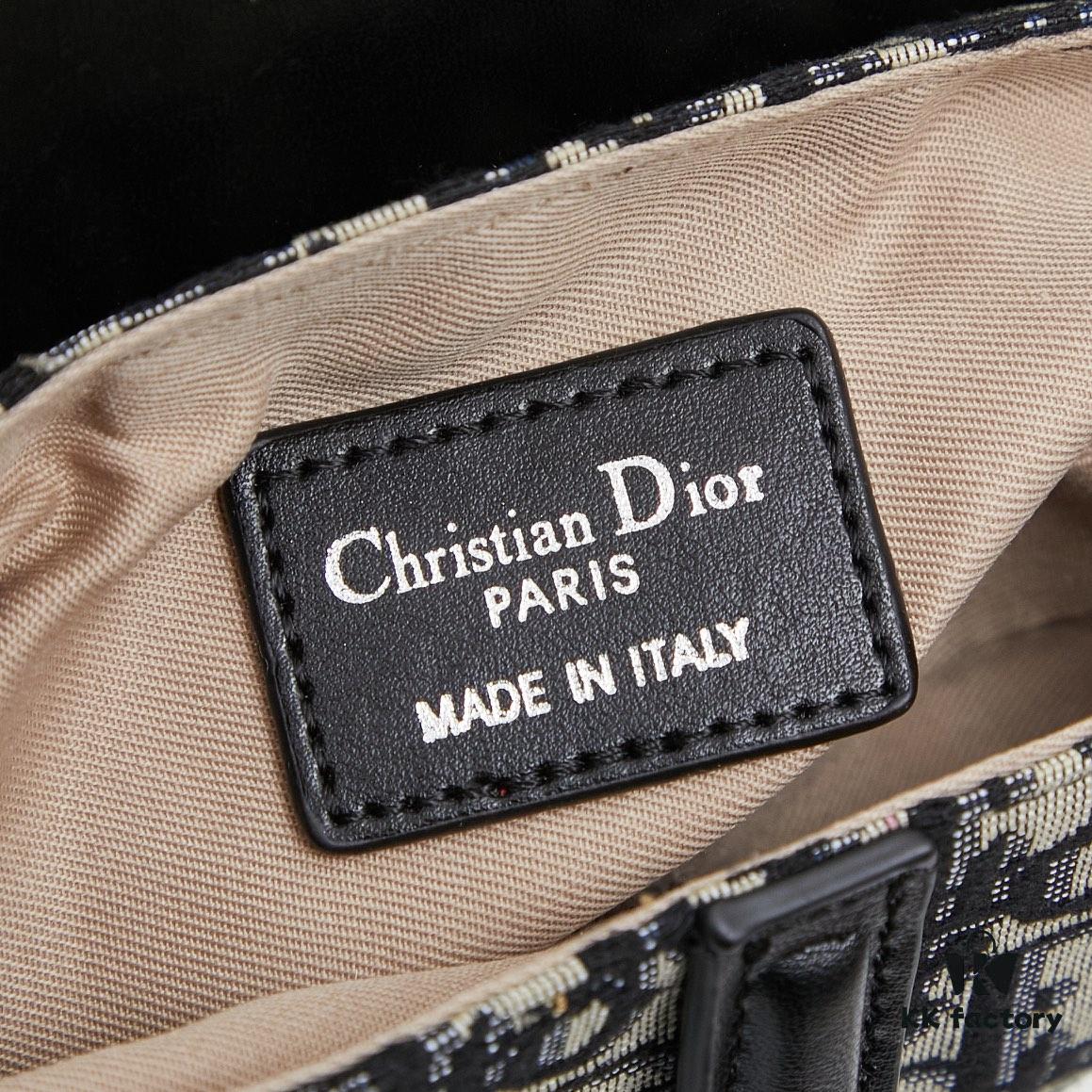 Small Size with Black Dior Saddle Bag with Silver Buckle in Box