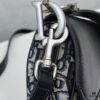 Large Black Dior Saddle Bag with Silver Buckle and Box