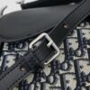 Large Black Dior Saddle Bag with Silver Buckle and Box