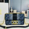 Large 30 Montaigne East-West Chain Bag in Denim Dior Oblique Jacquard
