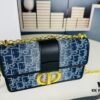 Large 30 Montaigne East-West Chain Bag in Denim Dior Oblique Jacquard