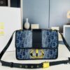 Large 30 Montaigne East-West Handbag in Denim Dior Oblique Jacquard